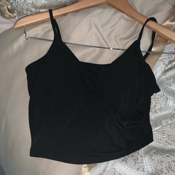 H&M Black V-Cut Crop Top Size S - Picture 5 of 8